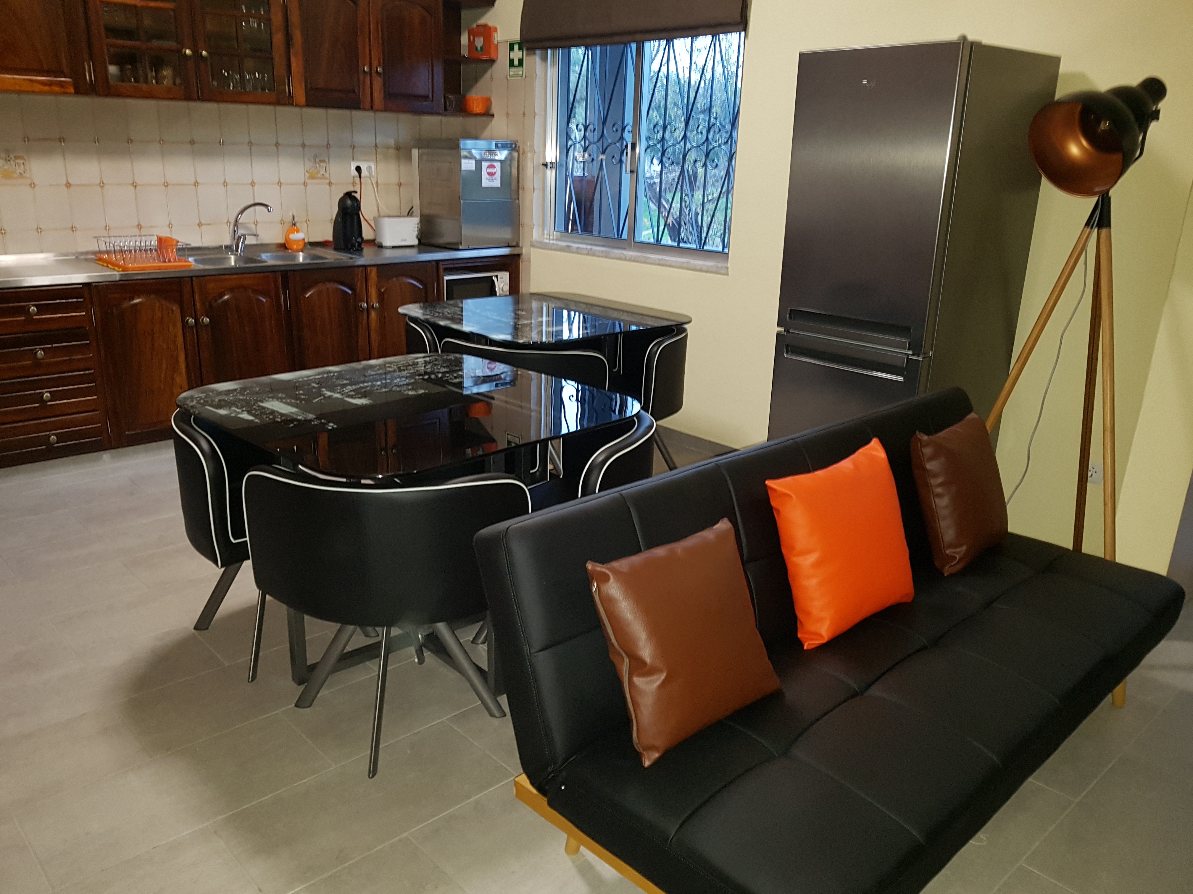 almancil hostel kitchen area